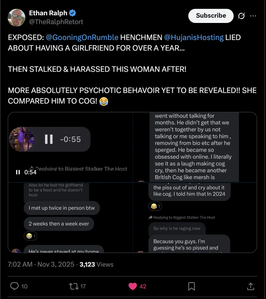 Kyle Coleman AKA Hujan - Ethan Ralph posts about Raven breakup.webp