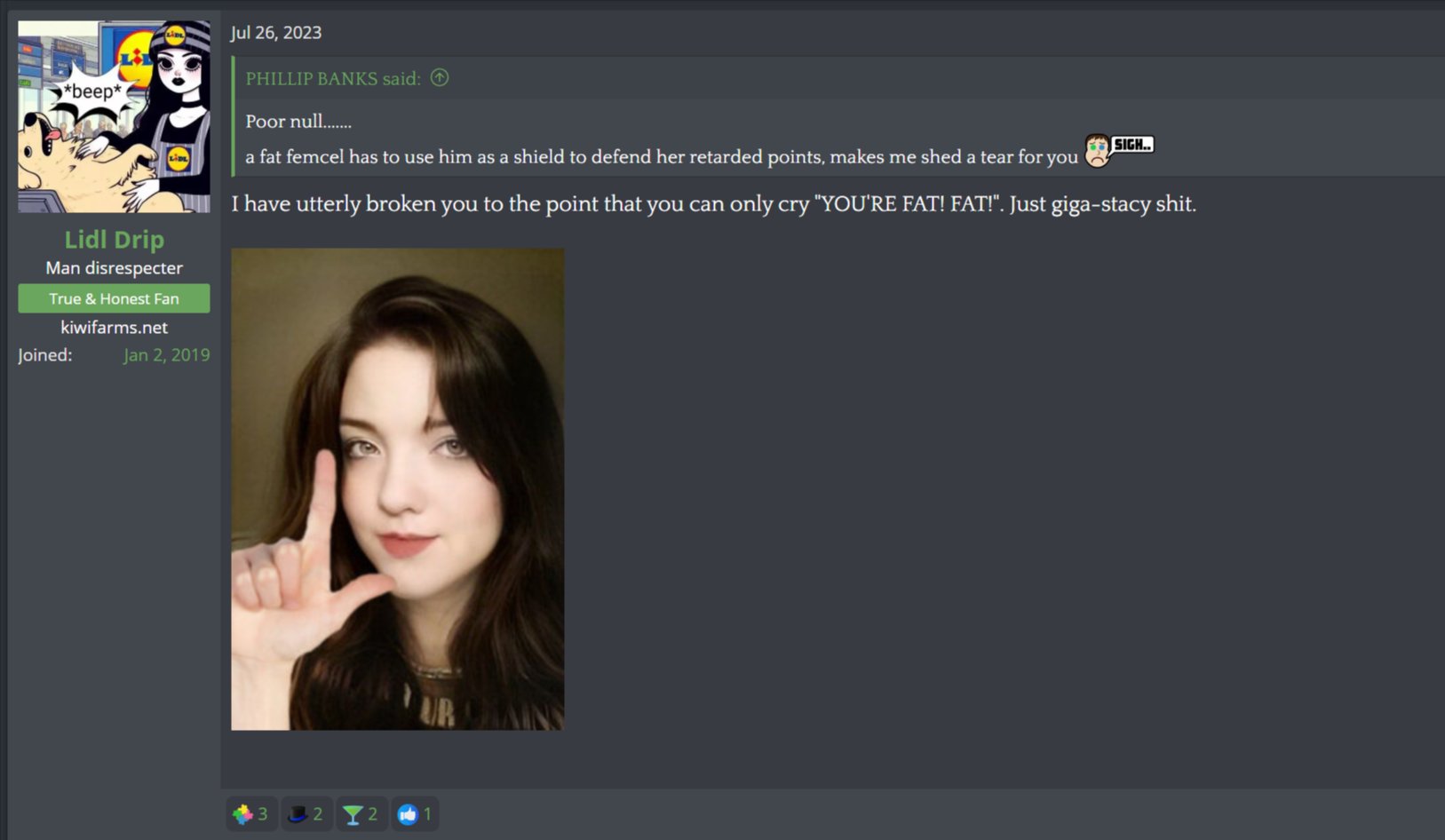 Lidl Drip - Josh Moon meltdown while posting female pics of himself.jpg