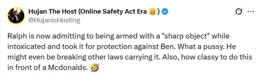 Hujan thinks carrying a knife around is a crime in america.webp