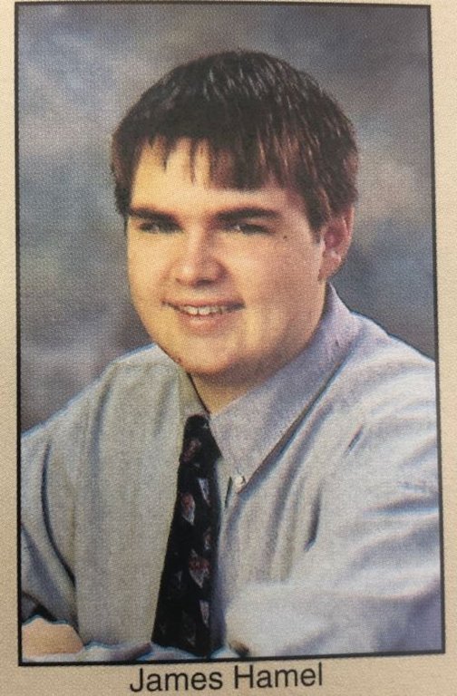 Yearbook portrait of James Hamel (J.D. Vance) from high school